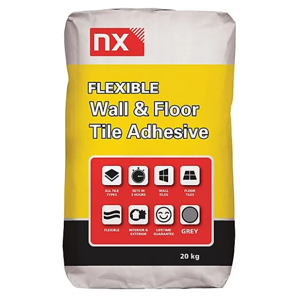Norcros flexible tile adhesive, Nx Norcros rapid set flexible wall tile adhesive, norcros flexible